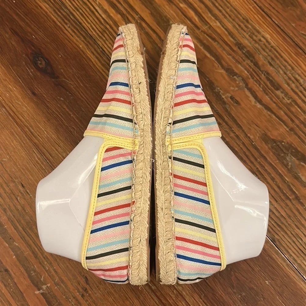 NEW Talbots Multi Horizons Izzy Slip-on Striped Canvas Espadrilles Sz 7.5 Preppy
